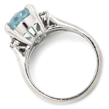 タサキ TASAKI アクアマリン ダイヤ ブルー×プラチナシルバー Pt900 アクアマリン ダイヤモンド リング 指輪 ライトブルー 水色 TASAKI プラチナ 11.5号