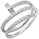 カルティエ Cartier ジュストアンクル ダブル セミパヴェ B4211100 ホワイトゴールド K18WG ダイヤモンド #53(JP13) リング 指輪 18K WG ダイヤ 13号