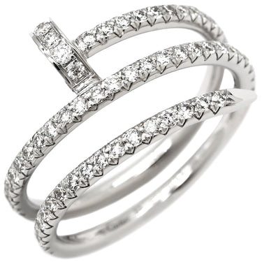 カルティエ Cartier ジュストアンクル ダブル セミパヴェ B4211100 ホワイトゴールド K18WG ダイヤモンド #53(JP13) リング 指輪 18K WG ダイヤ 13号