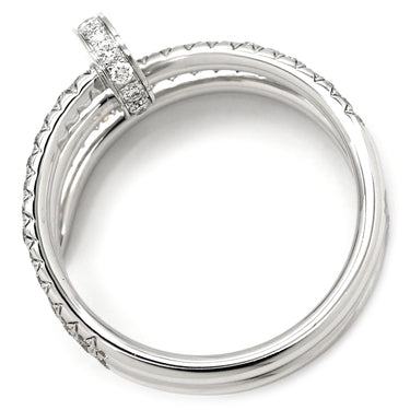 カルティエ Cartier ジュストアンクル ダブル セミパヴェ B4211100 ホワイトゴールド K18WG ダイヤモンド #53(JP13) リング 指輪 18K WG ダイヤ 13号