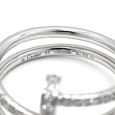 カルティエ Cartier ジュストアンクル ダブル セミパヴェ B4211100 ホワイトゴールド K18WG ダイヤモンド #53(JP13) リング 指輪 18K WG ダイヤ 13号