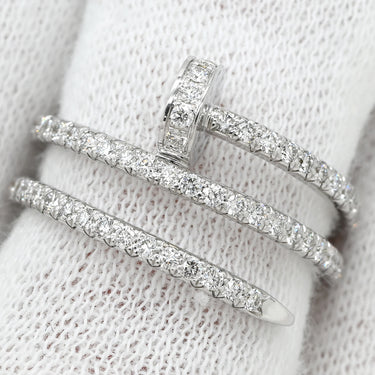 カルティエ Cartier ジュストアンクル ダブル セミパヴェ B4211100 ホワイトゴールド K18WG ダイヤモンド #53(JP13) リング 指輪 18K WG ダイヤ 13号