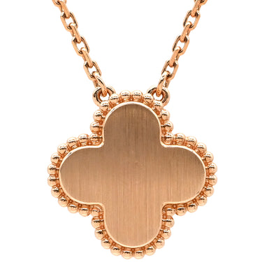 ヴァンクリーフアーペル Van Cleef & Arpels ヴィンテージ アルハンブラ VCARPMOP00 ピンクXローズゴールド K18PG ダイヤモンド ピンクマザーオブパール ネックレス 2025年ホリデー限定 ピンクシェル 1Pダイヤ 18K