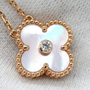 ヴァンクリーフアーペル Van Cleef & Arpels ヴィンテージ アルハンブラ VCARPMOP00 ピンクXローズゴールド K18PG ダイヤモンド ピンクマザーオブパール ネックレス 2025年ホリデー限定 ピンクシェル 1Pダイヤ 18K
