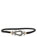 フレッド FRED フォース10 MM ブラックダイヤ ブラック×ホワイトゴールド K18WG ブラックダイヤモンド ステンレスケーブル GP #16 ブレスレット ミディアムモデル WG 50 18K 替えコード付き