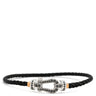 フレッド FRED フォース10 MM ブラックダイヤ ブラック×ホワイトゴールド K18WG ブラックダイヤモンド ステンレスケーブル GP #16 ブレスレット ミディアムモデル WG 50 18K 替えコード付き