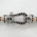 フレッド FRED フォース10 MM ブラックダイヤ ブラック×ホワイトゴールド K18WG ブラックダイヤモンド ステンレスケーブル GP #16 ブレスレット ミディアムモデル WG 50 18K 替えコード付き