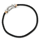 フレッド FRED フォース10 MM ブラックダイヤ ブラック×ホワイトゴールド K18WG ブラックダイヤモンド ステンレスケーブル GP #16 ブレスレット ミディアムモデル WG 50 18K 替えコード付き