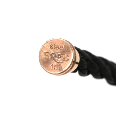 フレッド FRED フォース10 MM ブラックダイヤ ブラック×ホワイトゴールド K18WG ブラックダイヤモンド ステンレスケーブル GP #16 ブレスレット ミディアムモデル WG 50 18K 替えコード付き