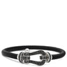 フレッド FRED フォース10 ラージモデル ブラックダイヤ ブラック×ホワイトゴールド K18WG ダイヤモンド レザー ステンレス #17 ブレスレット ダイヤモンド Au750 18K WG レザーコード
