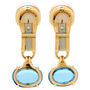 ブルガリ BVLGARI アレグラ パール ブルートパーズ パールホワイト×ブルー×イエローゴールド K18YG パール ブルートパーズ ダイヤモンド イヤリング 18K 750 YG 1Pダイヤ