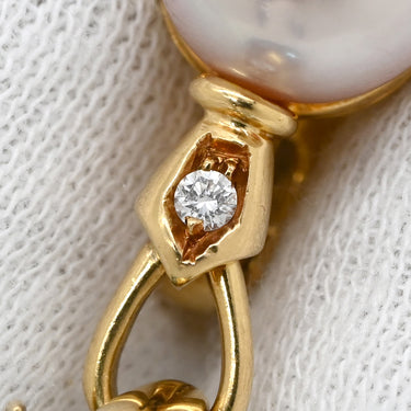 ブルガリ BVLGARI アレグラ パール ブルートパーズ パールホワイト×ブルー×イエローゴールド K18YG パール ブルートパーズ ダイヤモンド イヤリング 18K 750 YG 1Pダイヤ