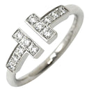 ティファニー Tiffany & Co ダイヤモンド ワイヤー ホワイトゴールド K18WG ダイヤモンド リング 指輪 T＆Co. Au750 18K 18金 Tワイヤー 6号