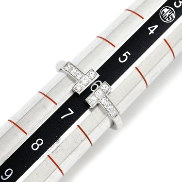 ティファニー Tiffany & Co ダイヤモンド ワイヤー ホワイトゴールド K18WG ダイヤモンド リング 指輪 T＆Co. Au750 18K 18金 Tワイヤー 6号