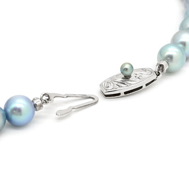 タサキ TASAKI パール 7.5-7.8mm ブルー×ホワイトゴールド K14WG パール ネックレス 青 TASAKI 14K 585AU 真珠 ラウンドシェイプ