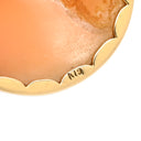 ノンブランド NON BRAND シェル カメオ ホワイト×ブラウン×イエローゴールド K18YG シェル ブローチ Au750 18K 18金 肖像 彫刻 横顔 オーバル ペンダントトップ 2WAY