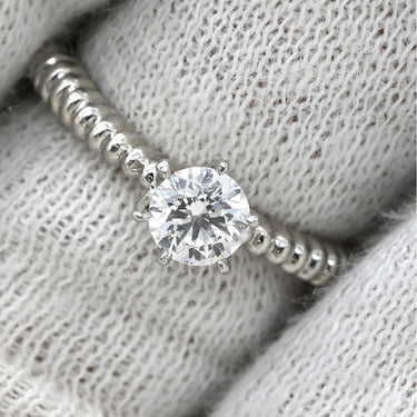 ノンブランド NON BRAND ダイヤモンド 0.304ct 立爪 プラチナシルバー Pt1000 ダイヤモンド リング 指輪 プラチナ1000 1石 1粒 ホールマーク ラウンドブリリアント イニシャル入り 8.5号