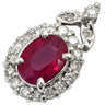ノンブランド NON BRAND ルビー 0.72ct ダイヤ 0.21ct レッド×ホワイトゴールド K14WG ルビー ダイヤモンド ペンダントトップ 赤 1P 1粒 1石 ネックレストップ 18K 750 WG
