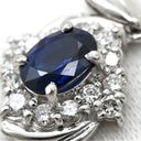 ノンブランド NON BRAND サファイア 1.04ct ダイヤモンド ブルー×プラチナシルバー Pt900 サファイア ダイヤモンド ペンダントトップ 青 Pt900 プラチナ パヴェ ヘイローデザイン オーバル
