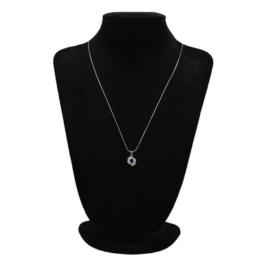 ノンブランド NON BRAND サファイア 1.04ct ダイヤモンド ブルー×プラチナシルバー Pt900 サファイア ダイヤモンド ペンダントトップ 青 Pt900 プラチナ パヴェ ヘイローデザイン オーバル
