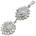 ノンブランド NON BRAND ダイヤモンド 2.01ct プラチナシルバー Pt900 ダイヤモンド ペンダントトップ PT900 2連 ネックレストップ ドロップ スウィング
