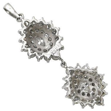 ノンブランド NON BRAND ダイヤモンド 2.01ct プラチナシルバー Pt900 ダイヤモンド ペンダントトップ PT900 2連 ネックレストップ ドロップ スウィング