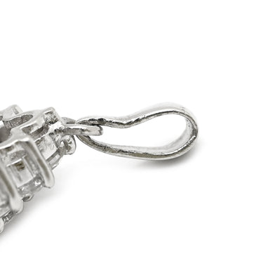 ノンブランド NON BRAND ダイヤモンド 2.01ct プラチナシルバー Pt900 ダイヤモンド ペンダントトップ PT900 2連 ネックレストップ ドロップ スウィング
