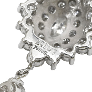 ノンブランド NON BRAND ダイヤモンド 2.01ct プラチナシルバー Pt900 ダイヤモンド ペンダントトップ PT900 2連 ネックレストップ ドロップ スウィング
