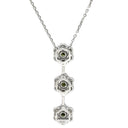 ノンブランド NON BRAND ダイヤペンダント ホワイトゴールド K18WG ダイヤモンド 色石 ネックレス 3石 3連 ドロップ 18K 750 WG 18石 色石 ラウンドブリリアント