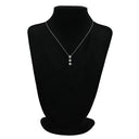 ノンブランド NON BRAND ダイヤペンダント ホワイトゴールド K18WG ダイヤモンド 色石 ネックレス 3石 3連 ドロップ 18K 750 WG 18石 色石 ラウンドブリリアント