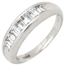 ノンブランド NON BRAND ダイヤ 1.00ct 一文字リング プラチナシルバー Pt900 ダイヤモンド リング 指輪 プラチナ900 7石 7粒 1列 バゲットカット 12号