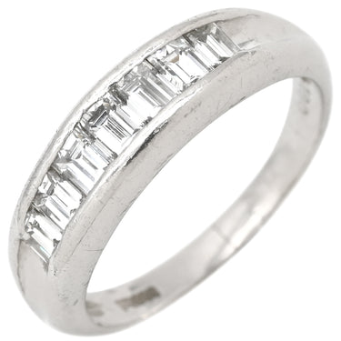 ノンブランド NON BRAND ダイヤ 1.00ct 一文字リング プラチナシルバー Pt900 ダイヤモンド リング 指輪 プラチナ900 7石 7粒 1列 バゲットカット 12号