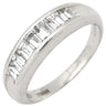 ノンブランド NON BRAND ダイヤ 1.00ct 一文字リング プラチナシルバー Pt900 ダイヤモンド リング 指輪 プラチナ900 7石 7粒 1列 バゲットカット 12号