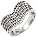 ノンブランド NON BRAND ダイヤモンド 1.00ct Vライン ホワイトゴールド K18WG ダイヤモンド リング 指輪 18K 750 WG V字 デザインリング 18号