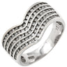 ノンブランド NON BRAND ダイヤモンド 1.00ct Vライン ホワイトゴールド K18WG ダイヤモンド リング 指輪 18K 750 WG V字 デザインリング 18号