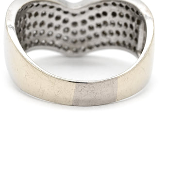 ノンブランド NON BRAND ダイヤモンド 1.00ct Vライン ホワイトゴールド K18WG ダイヤモンド リング 指輪 18K 750 WG V字 デザインリング 18号