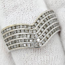 ノンブランド NON BRAND ダイヤモンド 1.00ct Vライン ホワイトゴールド K18WG ダイヤモンド リング 指輪 18K 750 WG V字 デザインリング 18号