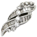 ノンブランド NON BRAND ダイヤモンド 0.46ct デザインネックレストップ ホワイトゴールド K18WG ダイヤモンド ペンダントトップ 750 18K 18金 WG バゲット ラウンドブリリアントカット