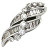 ノンブランド NON BRAND ダイヤモンド 0.46ct デザインネックレストップ ホワイトゴールド K18WG ダイヤモンド ペンダントトップ 750 18K 18金 WG バゲット ラウンドブリリアントカット