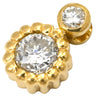 ノンブランド NON BRAND ダイヤモンド 0.30ct イエローゴールド K18YG ダイヤモンド ペンダントトップ Au750 18K 2石 2P ネックレストップ