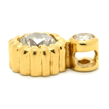 ノンブランド NON BRAND ダイヤモンド 0.30ct イエローゴールド K18YG ダイヤモンド ペンダントトップ Au750 18K 2石 2P ネックレストップ