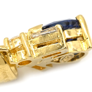 ノンブランド NON BRAND サファイア ダイヤ ブルー×イエローゴールド K18YG サファイア ダイヤモンド ペンダントトップ 青 18K 750 YG ペアシェイプカット ネックレストップ