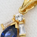ノンブランド NON BRAND サファイア ダイヤ ブルー×イエローゴールド K18YG サファイア ダイヤモンド ペンダントトップ 青 18K 750 YG ペアシェイプカット ネックレストップ