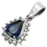 ノンブランド NON BRAND ブルーサファイア 0.73ct ダイヤモンド ブルー×プラチナシルバー Pt900 サファイア ダイヤモンド ペンダントトップ 青 ペアシェイプカット プラチナ