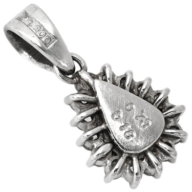 ノンブランド NON BRAND ブルーサファイア 0.73ct ダイヤモンド ブルー×プラチナシルバー Pt900 サファイア ダイヤモンド ペンダントトップ 青 ペアシェイプカット プラチナ