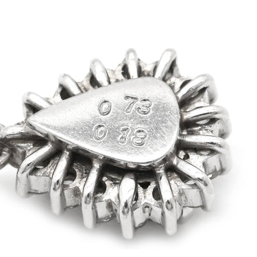 ノンブランド NON BRAND ブルーサファイア 0.73ct ダイヤモンド ブルー×プラチナシルバー Pt900 サファイア ダイヤモンド ペンダントトップ 青 ペアシェイプカット プラチナ