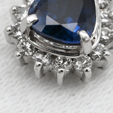 ノンブランド NON BRAND ブルーサファイア 0.73ct ダイヤモンド ブルー×プラチナシルバー Pt900 サファイア ダイヤモンド ペンダントトップ 青 ペアシェイプカット プラチナ