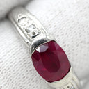ノンブランド NON BRAND ルビー 1.279ct ダイヤモンド レッド×プラチナシルバー Pt900 ルビー ダイヤモンド リング 指輪 赤 1石 1粒 プラチナ900 オーバル 10.5号