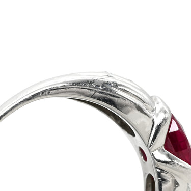 ノンブランド NON BRAND ルビー 1.279ct ダイヤモンド レッド×プラチナシルバー Pt900 ルビー ダイヤモンド リング 指輪 赤 1石 1粒 プラチナ900 オーバル 10.5号