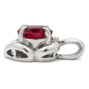ノンブランド NON BRAND ルビー 0.75ct ダイヤモンド レッド×プラチナシルバー Pt900 ルビー ダイヤモンド ペンダントトップ 赤 1P 1粒 1石 ネックレストップ Pt900 プラチナ オーバルミックスカット